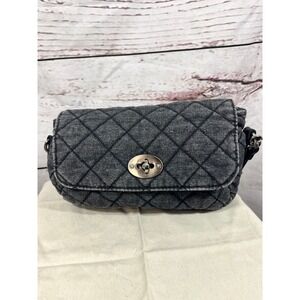 Patricia Nash Denim Quilted Crossbody Bag Turn Lock‎ Closure